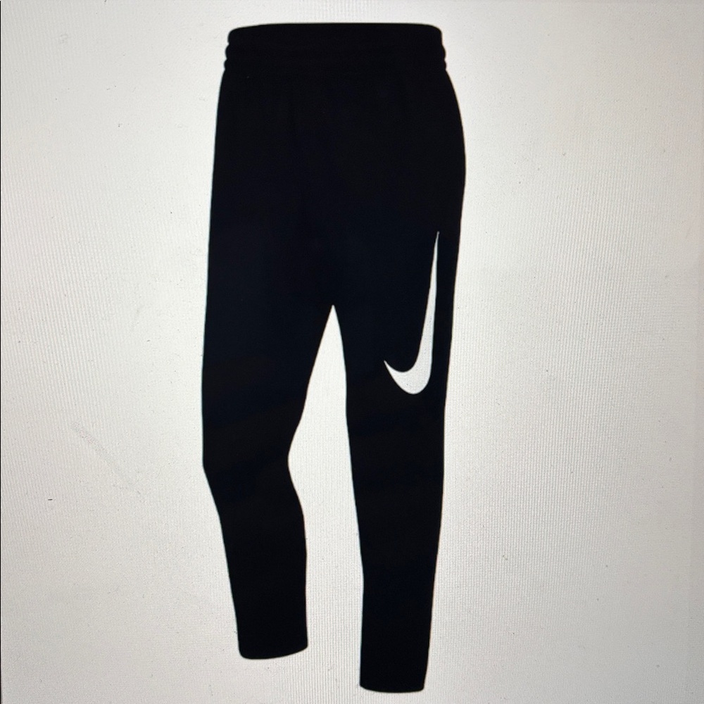 Nike Therma Dri-FIT Black Big Swoop Men’s Pants Joggers Tapered Sz. Medium